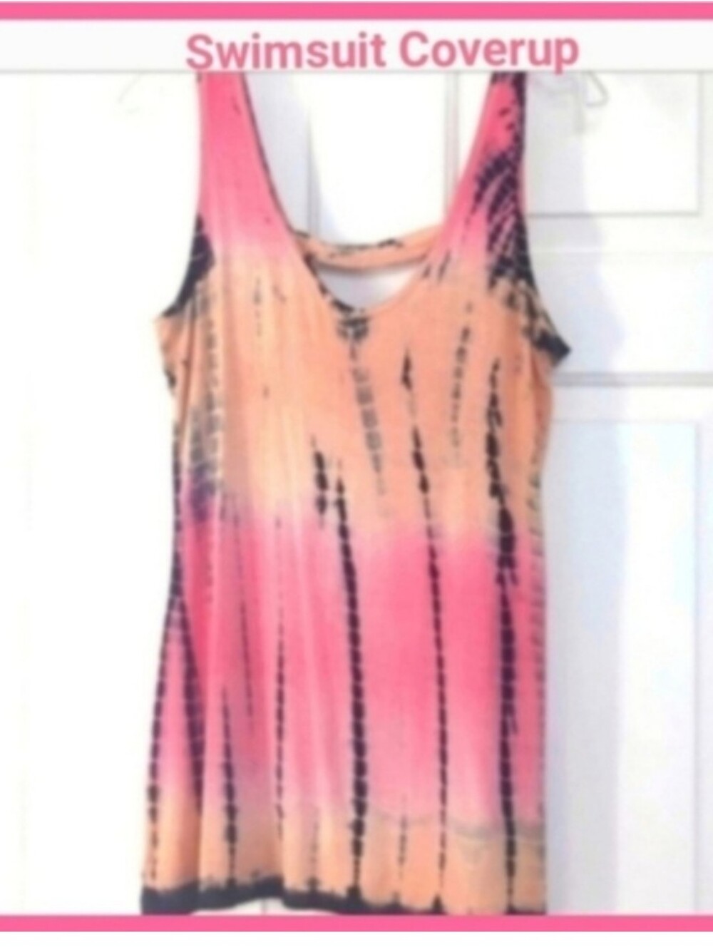 Women’s Pink Tie-Dye Swim Coverup Tank
